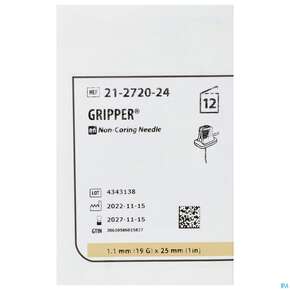 Injektionsspritzen U.zubeh. Gripper Nadel 19gx25mm 12st, A-Nr.: 3297360 - 01