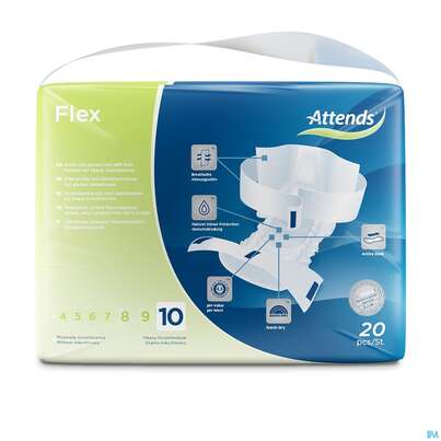 Sie sehen eine Packung Inkontinenz Attends Slip Flex Xl 10 80st, Produktbild: 03 Inkontinenz Attends Slip Flex Xl 10 80st, A-Nr.: 4271440 - 03