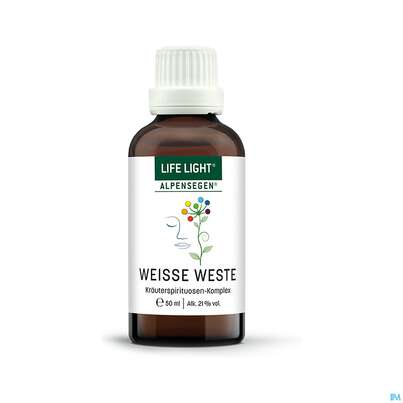 Sie sehen eine Packung Mariendistel/weisse Weste Kraeuterdestillat Life Light Alpensegen 50ml, Produktbild: 01 Mariendistel/weisse Weste Kraeuterdestillat Life Light Alpensegen 50ml, A-Nr.: 3093893 - 01