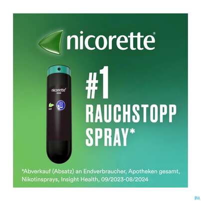 Sie sehen eine Packung Nicorette Spray 1mg/spruehstoss Z.anw.i.d.mundhoehle lösung Mint 2st, Produktbild: 03 Nicorette Spray 1mg/spruehstoss Z.anw.i.d.mundhoehle lösung Mint 2st, A-Nr.: 3916142 - 03