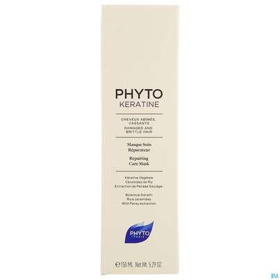 Sie sehen eine Packung Phyto Keratine Maske Strapaziertes Haar 150ml, Produktbild: 01 Phyto Keratine Maske Strapaziertes Haar 150ml, A-Nr.: 5267452 - 01