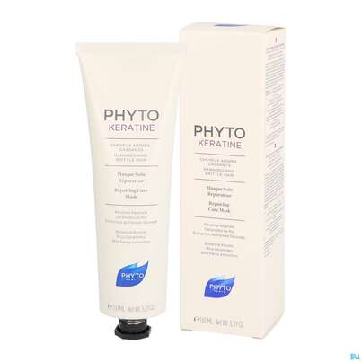 Sie sehen eine Packung Phyto Keratine Maske Strapaziertes Haar 150ml, Produktbild: 03 Phyto Keratine Maske Strapaziertes Haar 150ml, A-Nr.: 5267452 - 03