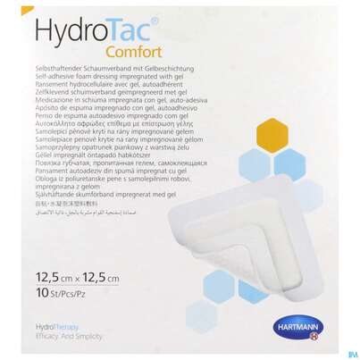 Sie sehen eine Packung Schaumverband Hydrotac Comfort 12,5x 12,5cm 10st, Produktbild: 02 Schaumverband Hydrotac Comfort 12,5x 12,5cm 10st, A-Nr.: 4034527 - 02