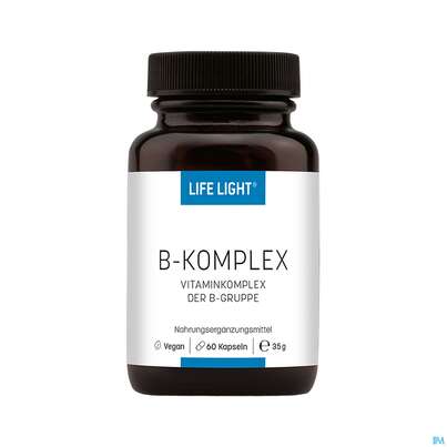 Sie sehen eine Packung Vitamin B-komplex/kapseln Life Light 60st, Produktbild: 01 Vitamin B-komplex/kapseln Life Light 60st, A-Nr.: 3054781 - 01