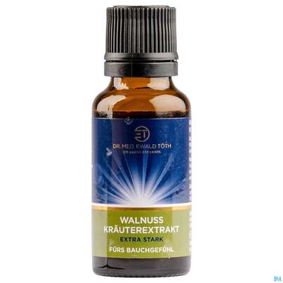 Sie sehen eine Packung Walnuss -kraeuter Extrakt Extra Stark Dr.ewald Toeth 20ml, Produktbild: 01 Walnuss -kraeuter Extrakt Extra Stark Dr.ewald Toeth 20ml, A-Nr.: 2629311 - 01