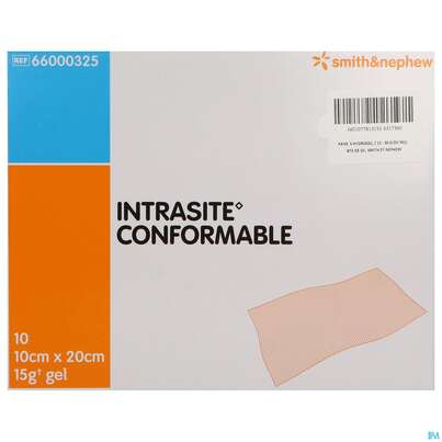 Wundauflagen Intrasite Conformable Vlies +gel 10x 20cm 10st, A-Nr.: 2705443 - 01