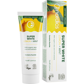 Nordics Bio Zahnpasta Whitening Super White Zitrone &amp;amp; Minze, A-Nr.: 5332221 - 01