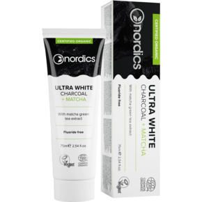Nordics Bio Zahnpasta Ultra White Aktivkohle Matcha ohne Fluorid, A-Nr.: 5332149 - 01