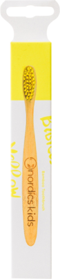 Sie sehen eine Packung Nordics Öko Zahnbürste Kids Bambus mit gelben Borsten, Produktbild: 02 Nordics Öko Zahnbürste Kids Bambus mit gelben Borsten, A-Nr.: 5332132 - 02