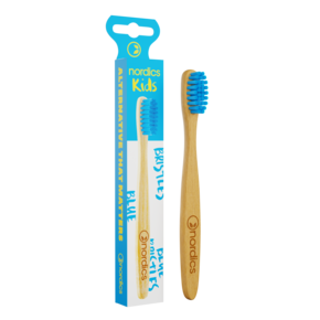Nordics Öko Zahnbürste Kids Bambus mit blauen Borsten, A-Nr.: 5332020 - 01