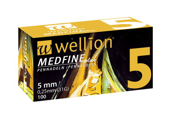 WELL105 Wellion MEDFINE plus Pennadeln, 5 mm, 100 Stück, A-Nr.: 4487022 - 02