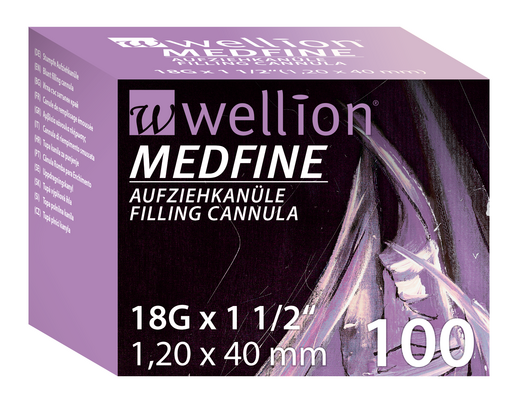 WELL23-18 Wellion MEDFINE Aufziehkanüle 18G x 1/2“, 1,20 x 40 mm, A-Nr.: 5435286 - 01