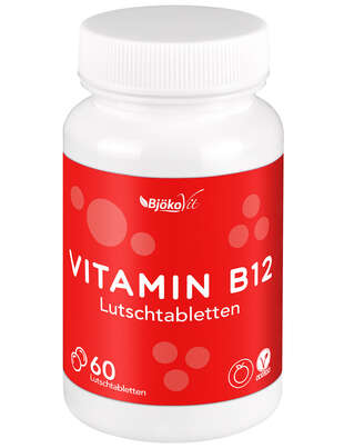 Sie sehen eine Packung BjökoVit Vitamin B12 Lutschtabletten 500mcg vegan, Produktbild: 02 BjökoVit Vitamin B12 Lutschtabletten 500mcg vegan, A-Nr.: 5174615 - 02