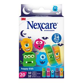 Nexcare™ Kinderpflaster Happy Kids Monster, assortiert, 20/Packung, Display, A-Nr.: 4833464 - 01