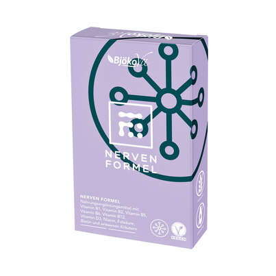 Sie sehen eine Packung BjökoVit Nerven Formel Kapseln vegan, Produktbild: 02 BjökoVit Nerven Formel Kapseln vegan, A-Nr.: 5174673 - 02