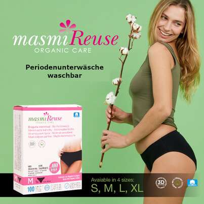 Sie sehen eine Packung Masmi Öko Menstruationstasse Größe S, Produktbild: 03 Masmi Öko Menstruationstasse Größe S, A-Nr.: 4620828 - 03