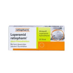 Loperamid ratiopharm® akut Filmtabletten, A-Nr.: 2424431 - 01