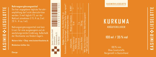 Kasimir und Lieselotte – Kurkuma Tinktur 100 ml, A-Nr.: 5176229 - 02
