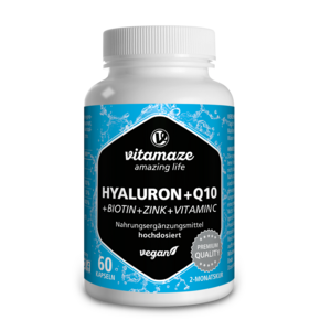 Vitamaze Hyaluronsäure 200mg hochdosiert +Coenzym Q10 vegan, A-Nr.: 5179593 - 01