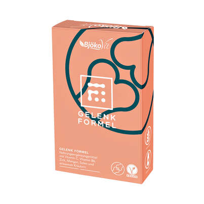 Sie sehen eine Packung BjökoVit Gelenk Formel Kapseln vegan, Produktbild: 01 BjökoVit Gelenk Formel Kapseln vegan, A-Nr.: 5174667 - 01
