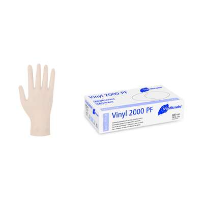 Einmalhandschuhe Vinyl Gr. M weiß, A-Nr.: 3252529 - 02