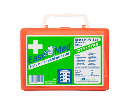 Sie sehen eine Packung EasyMed Erste Hilfe Box City Star, Produktbild: 02 EasyMed Erste Hilfe Box City Star, A-Nr.: 3817718 - 02