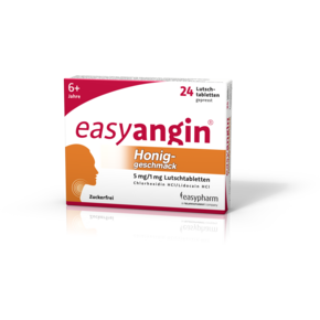 easyangin mit Honiggeschmack 5mg/1mg Lutschtabletten, A-Nr.: 4989232 - 01