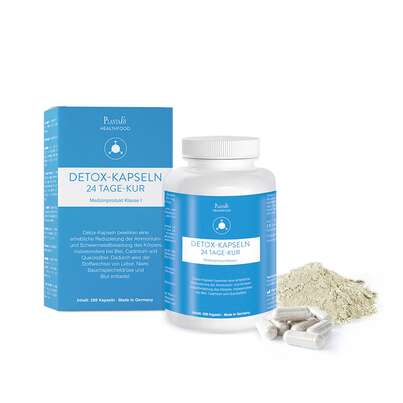 Sie sehen eine Packung Detox Kapseln 24 Tage Kur, Produktbild: 01 Detox Kapseln 24 Tage Kur, A-Nr.: 4488949 - 01