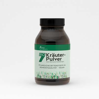 Sie sehen eine Packung doc nature’s BIO 7 Kräuter-Pulver, Glas, Produktbild: 02 doc nature’s BIO 7 Kräuter-Pulver, Glas, A-Nr.: 5619483 - 02