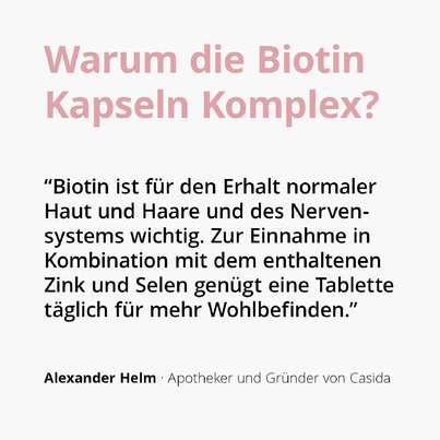 Sie sehen eine Packung Casida Biotin Komplex mit Zink + Selen, Produktbild: 02 Casida Biotin Komplex mit Zink + Selen, A-Nr.: 5463615 - 02
