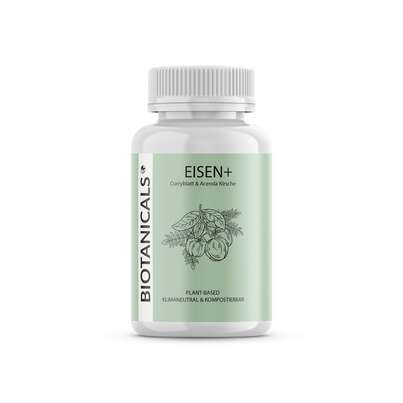 Sie sehen eine Packung Biotanicals Eisen + Vitamin C Kapseln, Produktbild: 01 Biotanicals Eisen + Vitamin C Kapseln, A-Nr.: 5461131 - 01