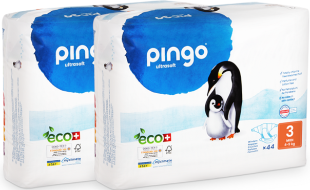 Bio Windeln Nr.3 Midi Jumbo 4-9kg Pinguin – Pingo Swiss, A-Nr.: 4559566 - 01
