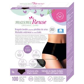 Bio Inkontinenz Maxislip - High Waist - Größe L - Schwarz - MASMI, A-Nr.: 5777087 - 01