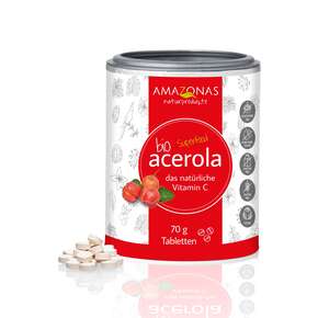 BIO Acerola Vitamin C Lutschtabletten mit 17% natürlichem Vitamin C, 120 Tabl., A-Nr.: 5229003 - 01