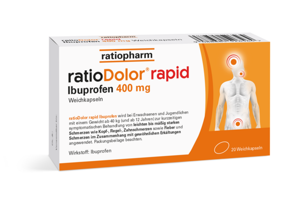 ratioDolor® rapid Ibuprofen 400 mg Weichkapseln, A-Nr.: 5526563 - 01