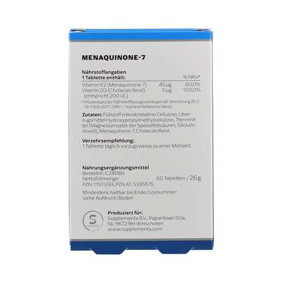Menaquinone-7 Vitamin K2 45 mcg Klean Labs Tabletten, A-Nr.: 5395575 - 02