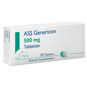 Sie sehen eine Packung ASS Genericon® lindert Schmerzen und Fieber, Produktbild: 01 ASS Genericon® lindert Schmerzen und Fieber, A-Nr.: 1078530 - 01