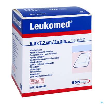 Wundverband Leukomed/steril Verklebungsschutz 7,2x 5cm 50st, A-Nr.: 3072885 - 03