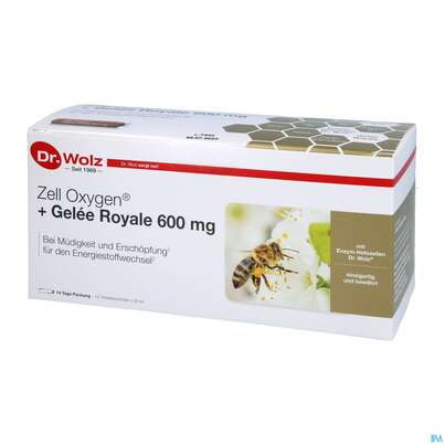Sie sehen eine Packung Zell Oxygen Dr.wolz Trink/kur +gelee Royale 600mg Nr 60603 14x20 280ml, Produktbild: 06 Zell Oxygen Dr.wolz Trink/kur +gelee Royale 600mg Nr 60603 14x20 280ml, A-Nr.: 3190811 - 06