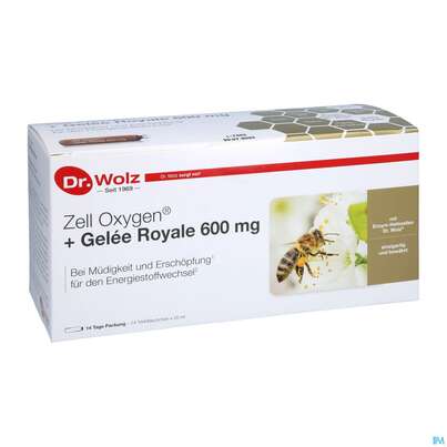 Sie sehen eine Packung Zell Oxygen Dr.wolz Trink/kur +gelee Royale 600mg Nr 60603 14x20 280ml, Produktbild: 07 Zell Oxygen Dr.wolz Trink/kur +gelee Royale 600mg Nr 60603 14x20 280ml, A-Nr.: 3190811 - 07