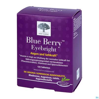 Sie sehen eine Packung Blue Berry Tabl New Nordic 120st, Produktbild: 03 Blue Berry Tabl New Nordic 120st, A-Nr.: 3094987 - 03