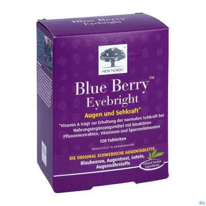 Sie sehen eine Packung Blue Berry Tabl New Nordic 120st, Produktbild: 04 Blue Berry Tabl New Nordic 120st, A-Nr.: 3094987 - 04