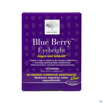 Sie sehen eine Packung Blue Berry Tabl New Nordic 120st, Produktbild: 05 Blue Berry Tabl New Nordic 120st, A-Nr.: 3094987 - 05