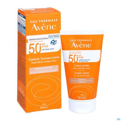 Sie sehen eine Packung Avène Getönte Sonnencreme Spf 50+ 50ml, Produktbild: 13 Avène Getönte Sonnencreme Spf 50+ 50ml, A-Nr.: 5598953 - 13