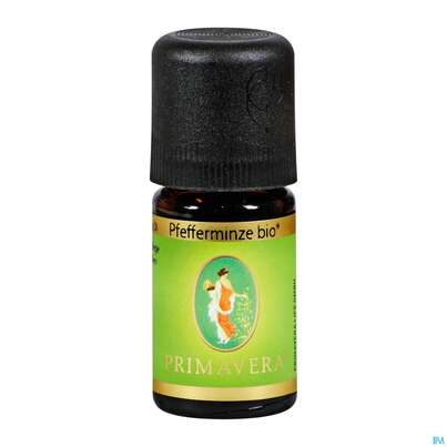 Sie sehen eine Packung Aetherische Oele Primavera Pfefferminze Bio 5ml, Produktbild: 04 Aetherische Oele Primavera Pfefferminze Bio 5ml, A-Nr.: 2583773 - 04