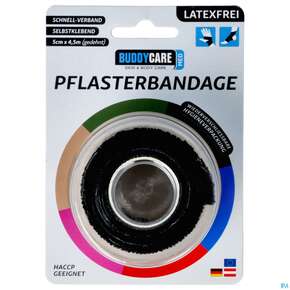 Buddycare Pflasterbandage Med Latexfrei Flexibel Kohaesiv 5cmx 4,5m Schwarz 1st, A-Nr.: 5289413 - 01