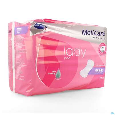 Sie sehen eine Packung Inkontinenz Molicare Premium/lady Pad Tropfen 4,5 14st, Produktbild: 03 Inkontinenz Molicare Premium/lady Pad Tropfen 4,5 14st, A-Nr.: 4918657 - 03