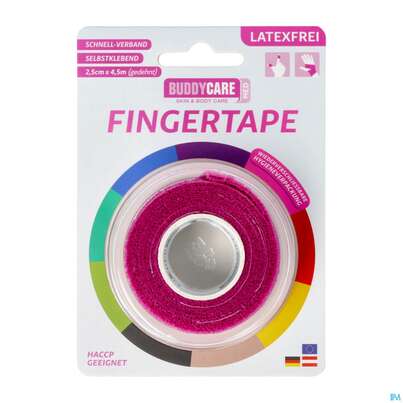 Tape Buddycare Med Finger Latexfrei Flexibel Kohaesiv. 2,5cmx 4,5m Pink 1st, A-Nr.: 4781170 - 02