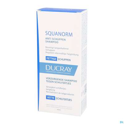 Sie sehen eine Packung Ducray Squanorm Antischuppen-shampoo Fettige Schuppen 200ml, Produktbild: 03 Ducray Squanorm Antischuppen-shampoo Fettige Schuppen 200ml, A-Nr.: 4286447 - 03