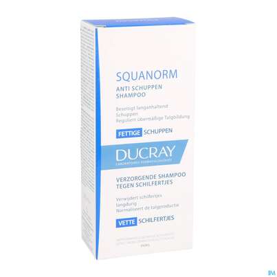 Sie sehen eine Packung Ducray Squanorm Antischuppen-shampoo Fettige Schuppen 200ml, Produktbild: 04 Ducray Squanorm Antischuppen-shampoo Fettige Schuppen 200ml, A-Nr.: 4286447 - 04
